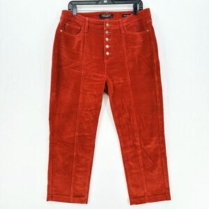 Corduroy Judy Blue Jeans Womens 15 32 Ankle Straight Rust Red Orange Preppy EUC